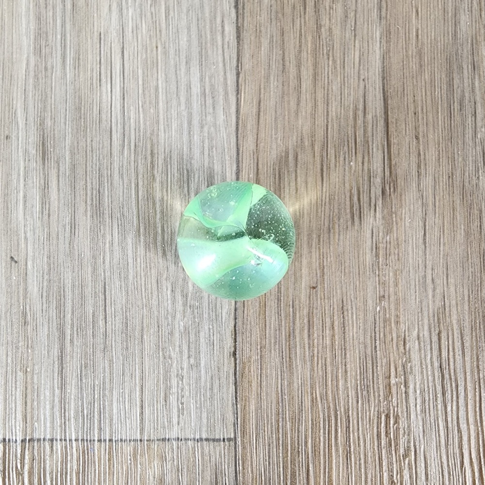 Vintage Green Cats Eye Glass Marble 0.75 Inch Collectible Shooter Toy
